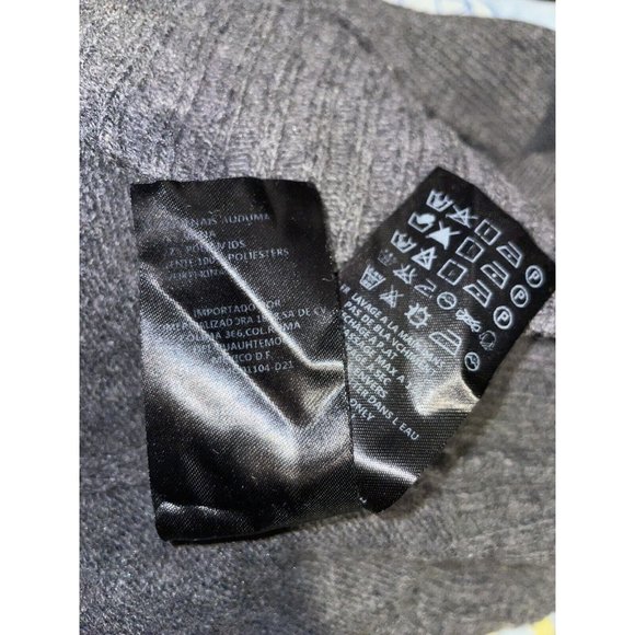 Sandro Paris Briona Gray Wool V-Neck Varsity Stripe Sleeve Pullover Sweater Sz 2 - Picture 6 of 8